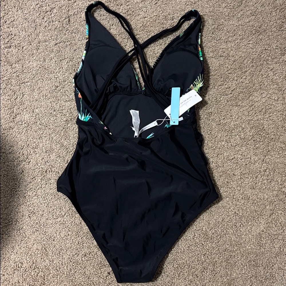 Cupshe Black Palm Tree One-Piece, NWT - Picture 5 of 5